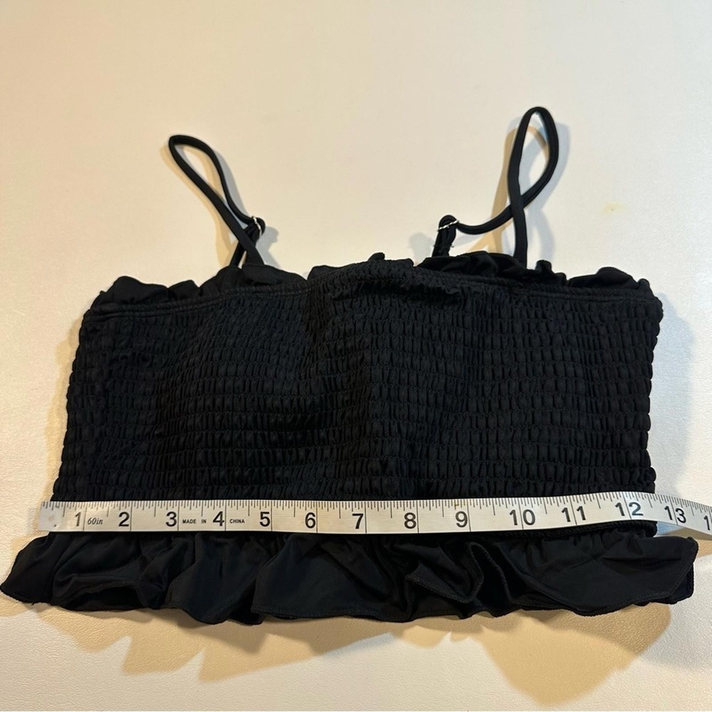 NWT Sporlike Size M Black Bandeau Top W Palm Tree Print Bottom Bikini - Picture 6 of 10